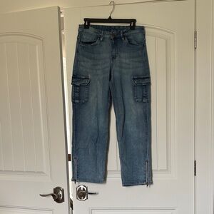 VENUS Cargo-crop Light Blue Denim Jeans